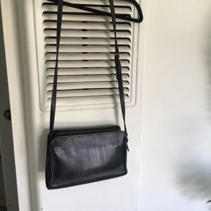 Coach and Four Black Leather Messenger Crossbody Bag